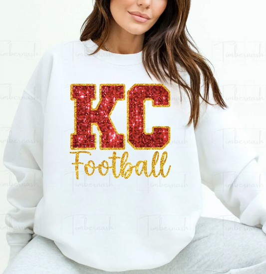 Sequin KC Football Sweatshirt